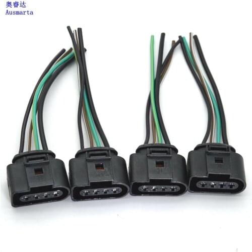 4 Pcs OEM Ignition Coil Connector Repair Kit Harness For Beetle Golf A4 A6 1.8T 1J0973724 1J0 973 724 1J0-973-724