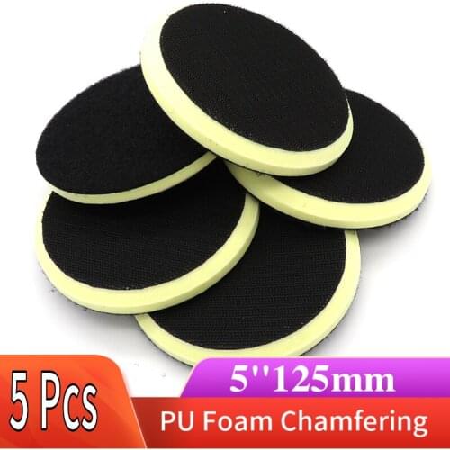 5" 125MM PU Foam Interface Pad Chamfering Protection Disc Hook & Loop Sander Backing Plate Polishing Pad For Flocking Sandpaper