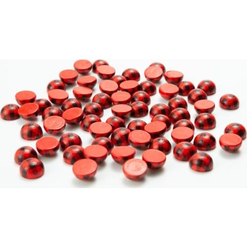 20pcs/lot Lead Free Half Round 15mm Plaid Pattern Wooden Flatback Cabochon Beads for DIY Pendant Jewelry Making Accessories
