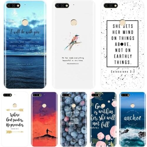 Soft Phone Case Silicone For Huawei Honor 7 8 9 10 Lite Bible Verse Back Cover For Huawei Honor 7 7S 7X 7A 7C Pro 8X MAX 10 9 8