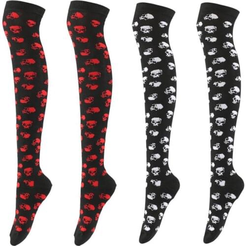 Novel Funny Skull Stockings Men Women Harajuku Trend Knee High Socks Happy Kawaii Couple Cotton Socks Gifts For The Holidays