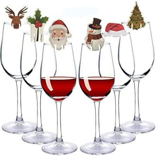 10pcs Christmas Glass Sign Flag Xmas Party Dinner Toothpick Flag Food Decoration Christmas Ornaments Festival Party Supplies