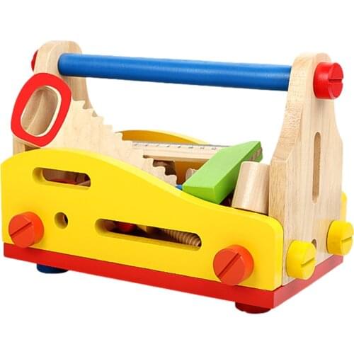 Wooden Nuts Toolbox Pretend Play Set Educational Montessori Toys Nut Disassembly Screw Assembly Simulation Repair Carpenter Tool