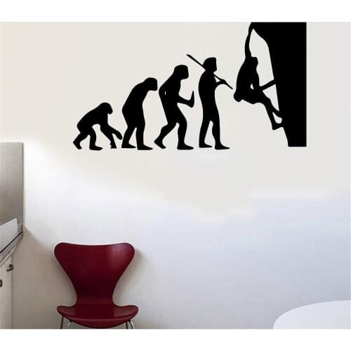 Evolutionary Rock Climbing Wall Sticker Sport Wall Decal Home Decor For Living Room Sport Club Vinyl Mural DW7295