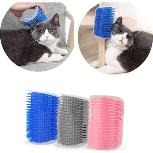 Cats Brush Corner Cat Massage Self Groomer Grooming Comb Rubs the Face with Tickling Pet Products Hair Removal Hedding Trimming