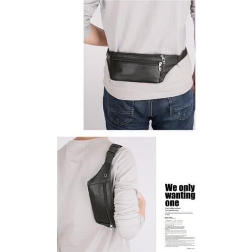 Creative New Genuine Leather Men Belt Pouch Fanny Pack Waist Purse Clutch Bag Cashier Leather Mens Pockets Pure Leather Cashier