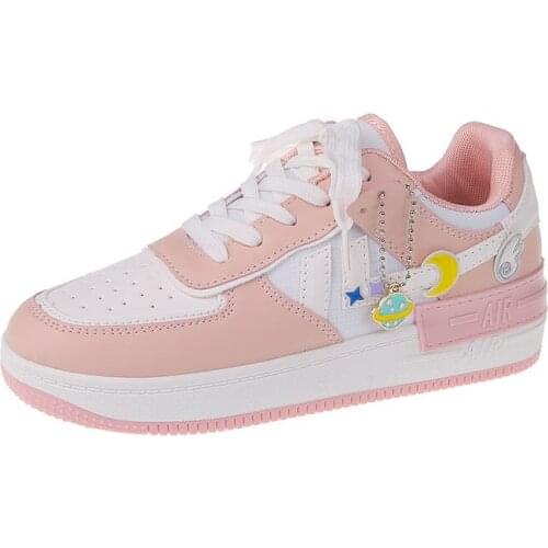 Pink Girl Heart Breathable Women Sneakers Korean Fashion All-match Explosive Sweet Cute Student Sports Casual Vulcanized Shoes