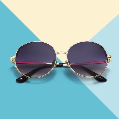 DENISA 2019 Rhinestone Round Mirror Sunglasses For Women Fashion Brand Glasses Ladies Eyewear UV400 gafas de sol mujer G23056