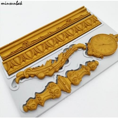 Minsunbak Clock Silicone Mold 3D Cake Decoration Tools Fondant Mold Food Grade Silicone