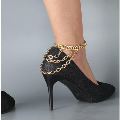 Beach Multilayer Chains Ankle Bracelet For Women Gold Color Cuban Chain Boho Anklet on Leg Simple Barefoot Summer Foot Jewelry