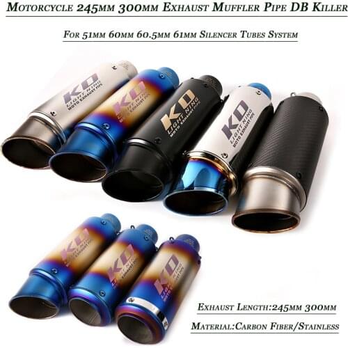 Motorcycle Vent Tubes Tip System Refit Stainless Steel Carbon Fiber For 38-51mm 60.5mm Exhaust Muffler Pipe Removable DB Killer