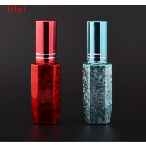 MUB - 10ml Stylish Empty Pump Spray Travel Case Refillable Sample Portable Glass Perfume Bottles Atomizer