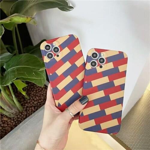 Soft Cover For iPhone 12 MiNi 12 Pro Max 11 Pro 8 7 6 6s Plus Xr Xs Max X SE 2020 Creativity Plaid Camera Lens Protection Case