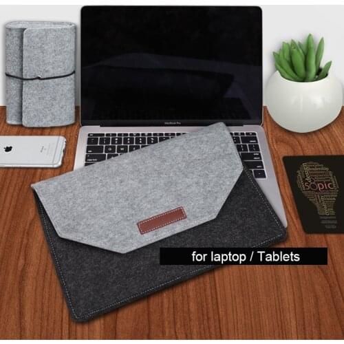 Soft Laptop Bag Case for Coque Macbook Air 13 Pro Retina 13 15 Slim Anti-scratch Laptop Wool Felt Sleeve Cover for 13.3 15.4 "