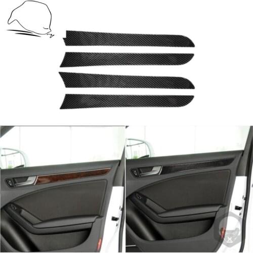 For Audi A5 08-17 A4 B8 09-16 Q5 09-17 Carbon Fiber Door Panel Sticker Copilot Dashboard Trim Cover Trim Interior Accessories