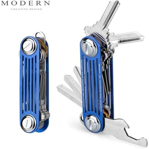 Modern - Brand New 2017 Aluminum Smart Key Wallet Key Organizer DIY Keychain EDC Pocket Car Key Holder Men Women Key Chain