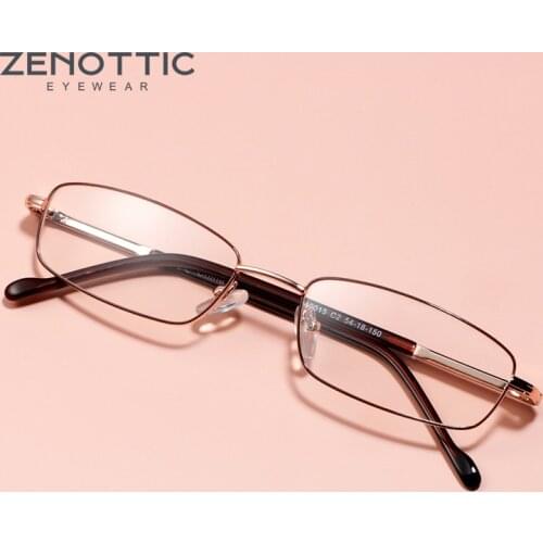 ZENOTTIC Metal Glasses Frame Women Men Ultralight Business Eyewear Myopia Optical Eye Glasses Square Optical Eyeglasses Frame