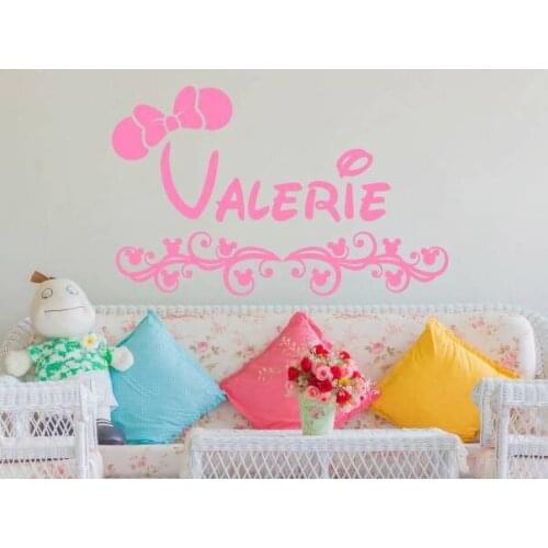 Personalized Girl Wall Sticker Custom Baby Name Vinyl Wall Decal Sticker Wall Decor for Baby Bedroom Nursery Home Decor A944