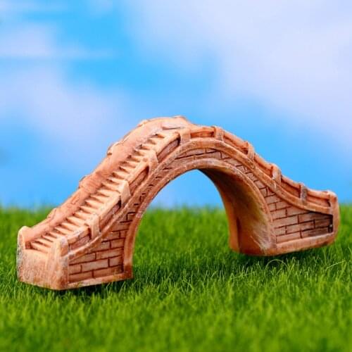 Resin Bridge Figurines Mini Resin Crafts Fairy Garden Miniatures DIY Terrarium Succulents Miniatures Micro Landscape Decoration