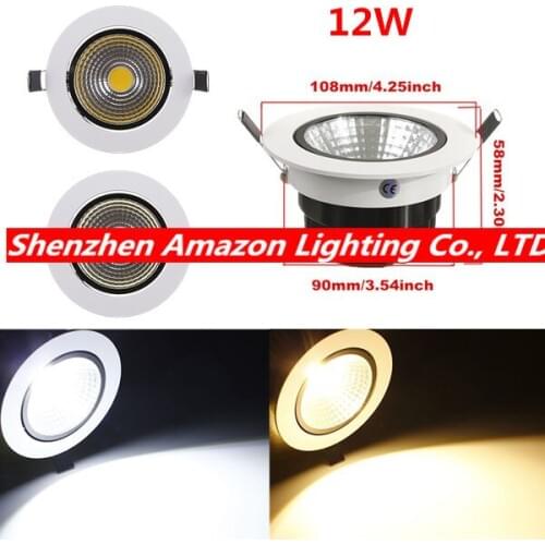 6pcs/lot 12W LED COB Ceiling Downlight 85-265V COB LED Down Light free shipping