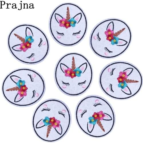 Prajna 10PCS Wholesale Hippie Unicorn Embroidery Iron On Patches For Clothes Sewing Patch Kids Sticker DIY Motif Applique Badges
