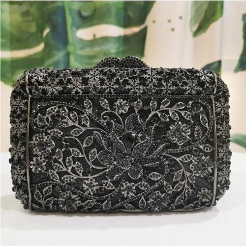 Luxury black Crystal Clutch bags Party Purse Ladies Purses Pochette Soiree Wedding Bridal Accessories Handbags messenger bags