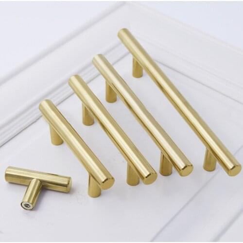 50mm-350mm Cupboard Handle Golden Stainless Steel Kitchen Cabinet Door Knob Drawer Pulls Furniture Hardware Wardrobe Handle