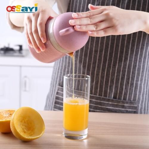 Manual Orange Lemon Squeezers Reamers Juicer Maker Cup Bottle Natural Wheat Straw Handheld Fruit Blender Juice Smoothie Maker