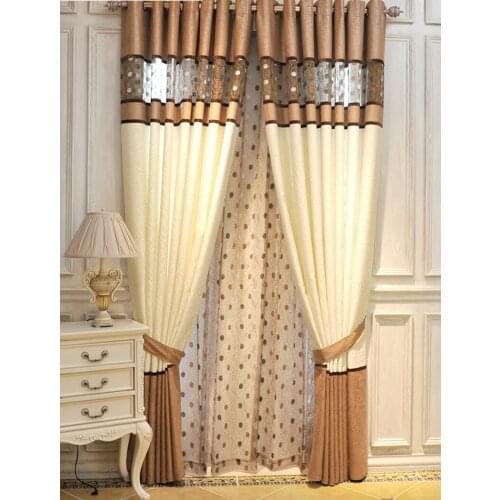 Chinese Style Chenille Stitching Nests Curtains for Living Room Bedroom Coffee Tulle for Kitchen Window Treatments Gray Drape