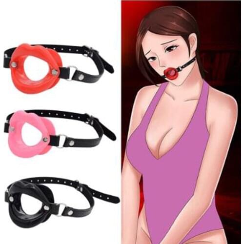 SexToys BDSM Sex Slave Silicone Lips O Ring Open Mouth Gag Oral Fetish Bdsm Bondage Restraints Erotic SM GAME ENJOY SEX FUN