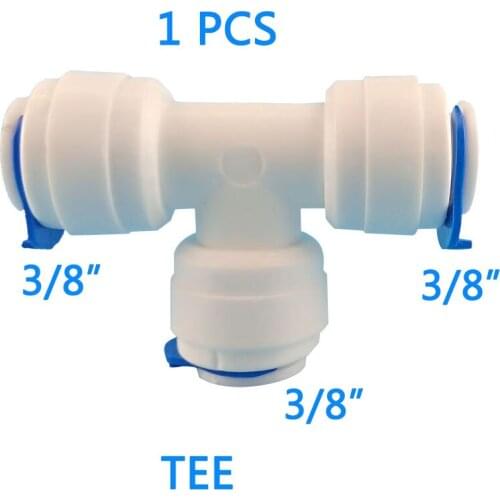 1PCS 3/8" 3-Way Union Tee Tube Quick Connect Fit for RO system Water Filter Connector Fittings T tipy fast joint free shipping