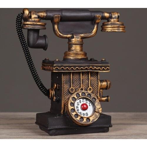 Vintage Resin Telephone Money Box Piggy Bank Home Decoration Accessories Retro Gift Old Phone Model Cabinet Ornaments Craft