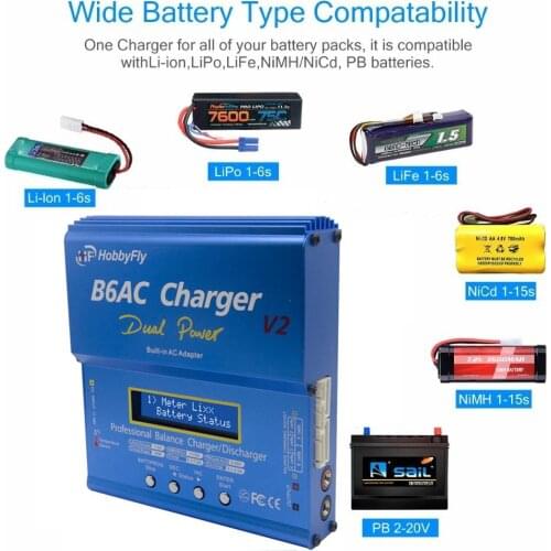 80W 6A Battery Charger Balance Charger High Power B6AC Multifunction Adapter Battery Discharger
