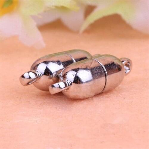 50pcs 6*18mm Hot Sell Copper Magnet Clasps for Necklace Bracelet Chain Buckle Connector Hook DIY Jewelry Accessories