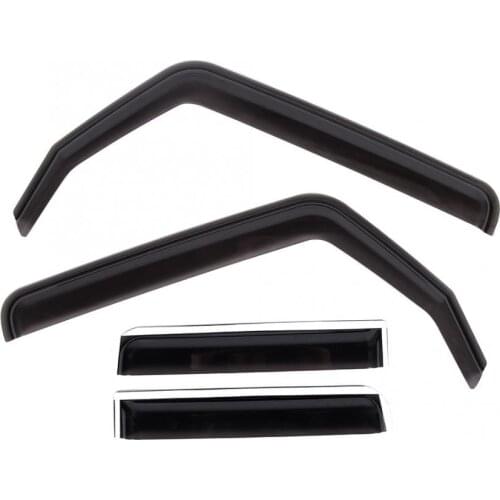 Clip On Window Visor Sun Rain Guard Defector Fit for Jeep Wrangler JL 4 Door 2018 2019 2020 Gray Material PC Accessories