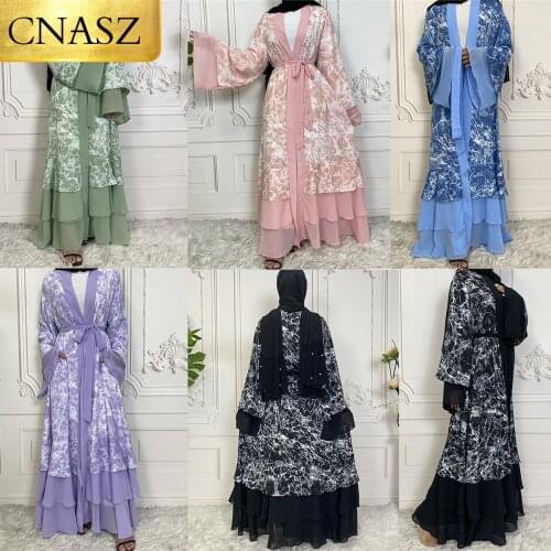 Latest Abayas for Women Muslim Fashion Dubai Size Kimono Modest Clothing Womens Cardigan Beautiful Print Flower Ladies Abaya