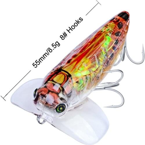 1PC insect Lures 8.5g-0.30oz Hard Bee Fishing Hard Bait 5.5CM-2.17'' Fishing Tackle with 8# BKB Hook Fishing Bait