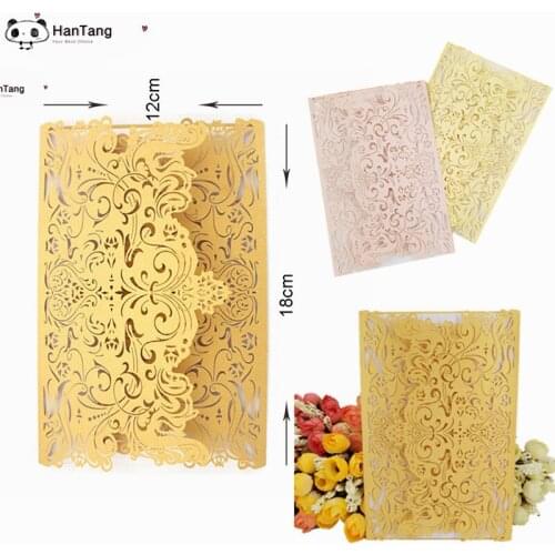 10Pcs Laser Cut Wedding Invitations Cards Vintage Wedding Bridal Shower Gift Greeting Card Kits Event Party Supplies Decor White