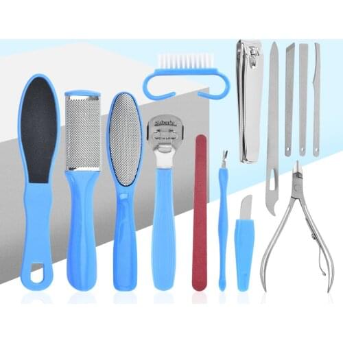 14 in 1 Professional Foot Care Kit Pedicure Tools Set Stainless Steel Foot Rasp Foot Dead Skin Remover Clean Toenail Care Kit