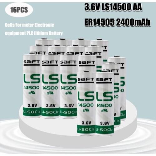 16PCS/LOT Brand New Version For SAFT LS14500 AA 3.6V lithium battery PLC Batteries Made in France LS 14500