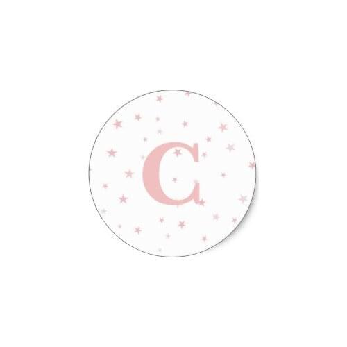 3.8cm Twinkling Tiny Star Pink Baby Girl Classic Round Sticker