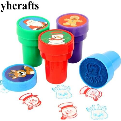 4PCS/Lot.Christmas stamper Xmas crafts Kids paint toys Drawing toys Art tools Kindergarten toys Gifts Favor Goody bag DIY crafts