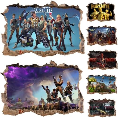 46*69 cm New Original Fortnite Game Wall Decoration Sticker Creative Retro 3D Stereo Wall Sticker Children Birthday Toys Gifts