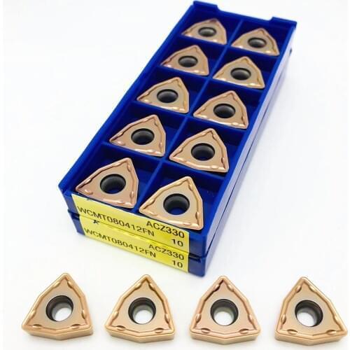 50PCS WCMT080412FN ACZ330 high quality cemented carbide parts tool WCMT 080412 CNC U drilling parts milling cutter WCMT
