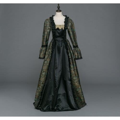 Burgundy Marie Antoinette Colonial Brocade Period Dress Ball Gown Steampunk Clothing Party Costumes Clothings