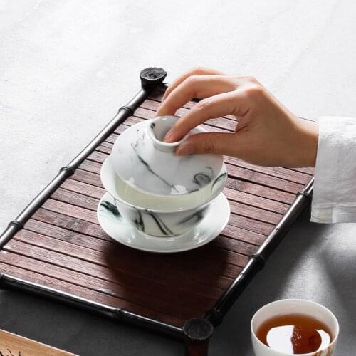 Cover Teacup Large Gaiwan Bubble Kung Fu Tea Cup Household Jingdezhen Hand Painted Porcelain Gaiwan Kung Fu Tea Set China