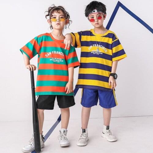 Hip Hop Kids Ballroom Dancing Costumes for Girls Boys Shirts Short Pants Jazz Dance Costume Stage Wear Child Party Show Clothes
