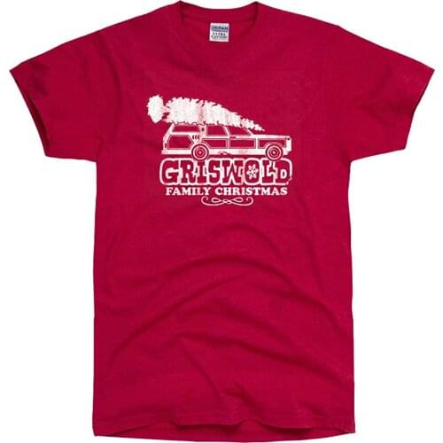 Tops Tees Slim Fit Mens T-shirt Griswold Family Funny Christmas Vacation T Shirt 2XL RED Tshirt