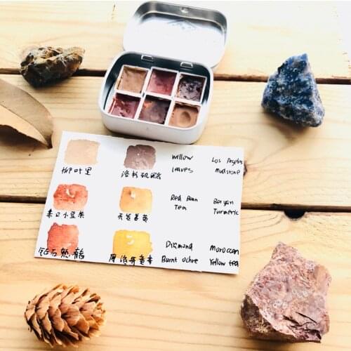 Handmade Solid Watercolor Pigment Mineral Gouache Decadent Retro Color Water Color Set Art Professional Painting Acuarelas
