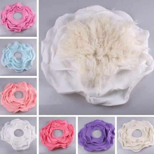 Cashmere Fower Blanket For Newborn Photography Props Baby Photo Shoot Posing Basket Filler Flokati Photoshoot Accessories